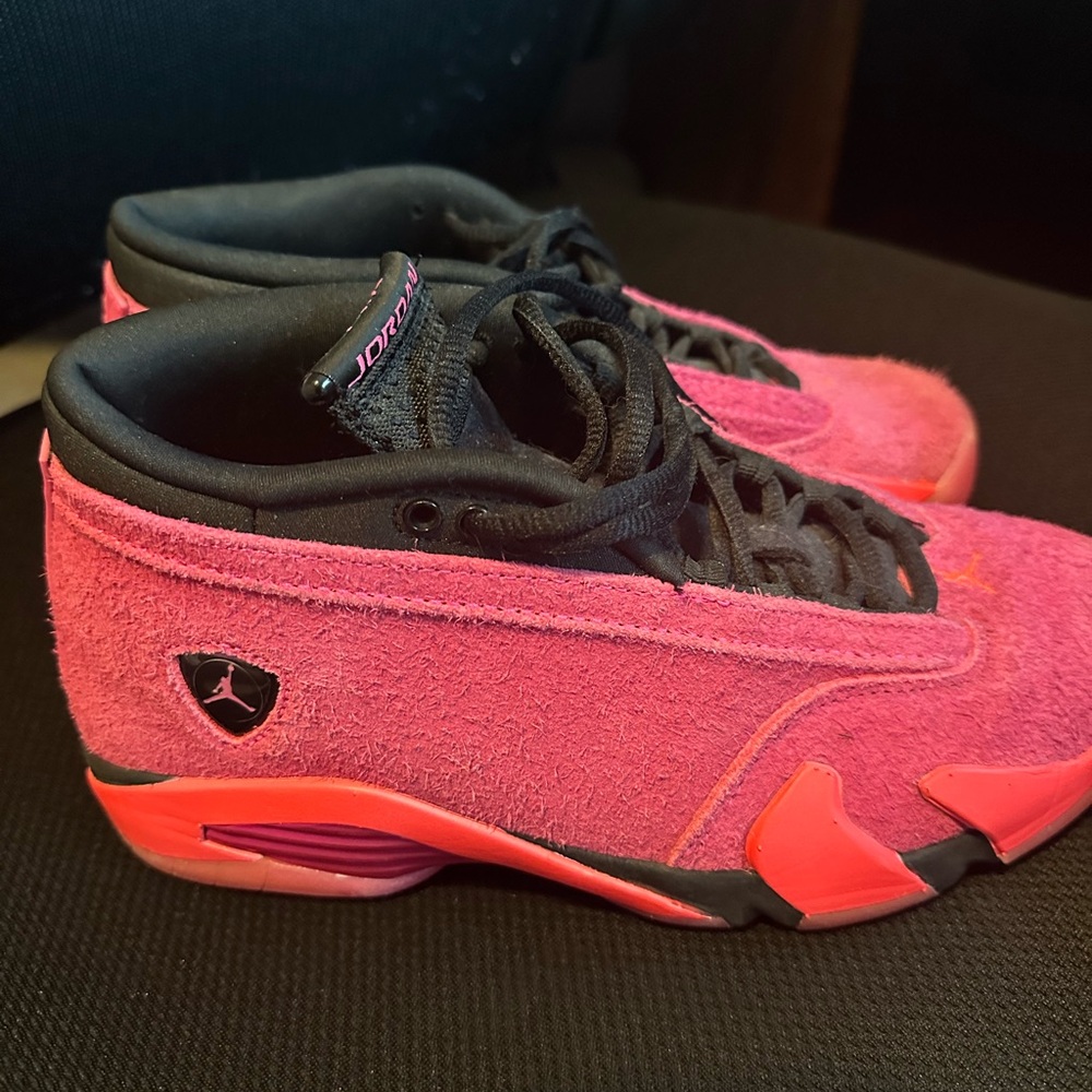 Jordan XIV Suede Vibrant Pink and Black Sneakers